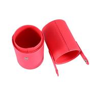 Gogogmee Makeup Brush Organizer PU Leather Travel Cosmetic Storage Bucket Capacity Makeup Cup Organizer Red for Go Use Keep Brushes Clean and Tidy