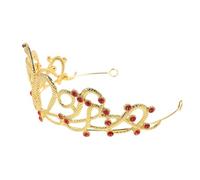 Gogogmee Medusa Snake Goddess Crown Headband with Rhinestones for Women Two-tone Gold and Red Gemstone Headdress Comfortable Wedding and Prom Hair Accessory Elegant Holiday Festival Queen