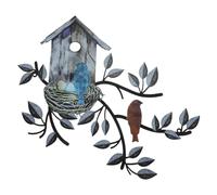 Gogogmee Metal Birds Nest Mural Decorative Birds Nest on Branch Wall Hanging Decor