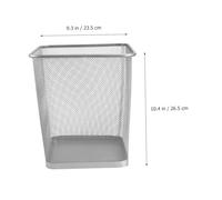 Gogogmee Metal Mesh Trash Can Small Silver Rust-resistant Seamless Iron Wire Waste Paper Basket for Office and Home Storage Bottom Design Stylish Household Organizer