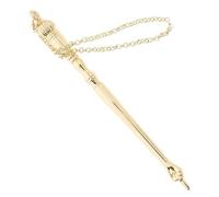 Gogogmee Metal Torah Pointer with Chain Reading Tool for Men and Home Use Ergonomic Comfortable Grip Portable Jewish Present for School and Travel Gold Design