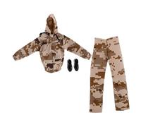 Gogogmee Military Style Boy Doll Clothes Set with Camouflage Hoodie Pants Shoes Doll Outfit for Soldier Role Play Adventure Ready Army Uniform for Creative