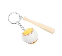 Gogogmee Mini Baseball Keychain Dual Use Sports Keyring for Boys Backpack Car Pendant Sturdy Wooden Bat Design Stylish Baseball Accessory Gift