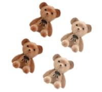 Gogogmee Mini Bear Doll Bag Accessory with Bowknot Soft Flocking DIY Supplies for Craft Decoration Small Cute Bear Charms for Bag and Embellishment