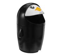Gogogmee Mini Desktop Trash Can with Flip Lid Cute Penguin Small Waste Basket for Office Bedroom Bathroom Compact Tabletop Bin for Paper and Wrappers Adorable Kawaii Design