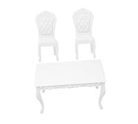 Gogogmee Mini Dollhouse Furniture Set Abs Mini Desk and Chair Smooth Surface Tiny Table and Chairs for DIY Model Graduation Design and Dollhouse Decor