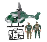 Gogogmee Mini Helicopter and Soldier Model Playset for Boys Military with Realistic Action Figures and Vehicles Safe Non-toxic Birthday Gift for Interaction and Pretend Battle Games