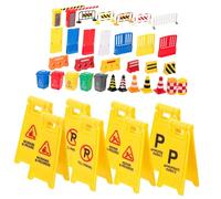 Gogogmee Mini Traffic Signs Educational for Boys Realistic Road Sign Models for Pretend Play Lightweight Plastic Learning for Traffic Safety Simulation and Cooperative Play