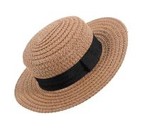Gogogmee Mini Woven Wheat Straw Hat for Dolls Lightweight Top Photo Prop and DIY Craft Decoration Multipurpose Small Straw Hat for Doll Accessories and Party Supplies Khaki