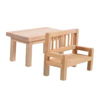 Gogogmee Miniature Doll House Furniture Set, Tiny Table 8x5x4.5cm and Chair 8x3.5x6.2cm, Doll House Layout Prop for Dollhouse Accessories and Decoration