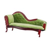 Gogogmee Miniature Furniture Doll House Lounge Sofa Vintage Style Couch Model for DIY Mini House Decor Tiny Couch Figurine for Living Room Bedroom Color