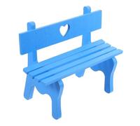 Gogogmee Miniature Park Bench Furniture Blue Mini Bench with Arms and Seat for Dollhouse Garden Patio Village Landscape Decor
