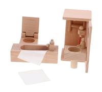 Gogogmee Miniature Wooden Bathroom Furniture Doll House Prop for Roleplaying Social Skills Development Dollhouse Accessories for Family Bonding and Playtime