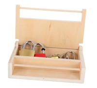 Gogogmee Montessori Educational Lock and Key Set for Multiple Padlocks Wooden Puzzle Game for Cognitive Skills Hand Eye Coordination and Logical Thinking Development Early Learning