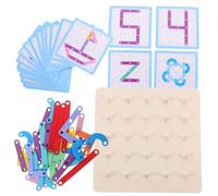 Gogogmee Montessori Educational Puzzle for Alphabet and Number Wooden Geoboard Shape Matching Game to Develop Fine Motor Skills Hand-eye Coordination and Early Math Cognition