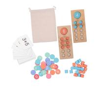 Gogogmee Montessori Mathematical Counting Game Wooden Counting Frame with Colorful Beads Addition Subtraction Learning Tool for Preschool Homeschool Activities Portable Educational Aid