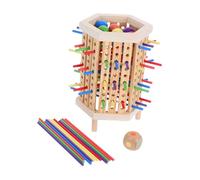 Gogogmee Montessori Wooden Board Game with Colorful Wood Sticks for Early Math Learning and Color Sorting Fine Motor Skills Development Puzzle Portable Educational Game for Boys