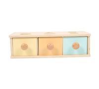 Gogogmee Montessori Wooden Box Educational Toy for Kids Multi-function Drawer, Sensory Learning and Object Permanence Plaything for Toddlers Early Development