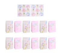 Gogogmee Mother'S Day Kraft Paper Bags Set 12Pcs with 18 Decorative Stickers Small Candy Wrapping Bags for Birthday Party Packaging