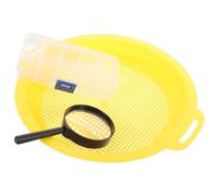 Gogogmee Multi-functional Mine Mesh Filter Pan with Magnifier for Gold Prospecting Portable Sifting and Sorting Tool Smooth Inner Wall for Efficient Sand and Mineral Filtering for Mining