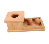 Gogogmee Multi Functional Wooden Ball Drop Box for Indoor Early Education Sensory Training and Motor Skills Development Pinewood Construction Balls for Hand Eye Coordination and Logical