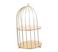 Gogogmee Multifunctional Iron Makeup Rack with Birdcage Design Gold Storage Organizer for Lipstick Perfume Skincare and Dessert Display Space-saving Tabletop Rack for Bathroom and Vanity