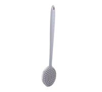 Gogogmee Multifunctional Silicone Bath Brush with Long Handle for Gentle Whole Body Scrubbing and Back Massage Lightweight Shower Scrubber with Smooth Surface and Hanging Coffee Grey