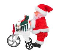 Gogogmee Musical Santa Shopping Cart with Lifelike Motion Christmas Figure for Play and Holiday Decor Portable Plush Santa Claus Collectible with Built Christmas Tunes gift for for for for for for for