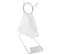 Gogogmee Nail Art Display Fan Sticks with 50 White Acrylic False Nail Practice Tips with Iron Holder and Ring for Manicure Training