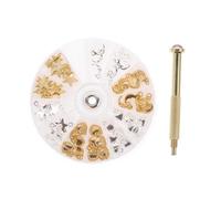 Gogogmee Nail Art Pendant Accessory with Punching Tool for DIY Charming Nail Jewelry Piercing Material for Personal and Salon Use Includes Star Moon Pendant Random Top Bead Random Color