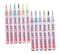 Gogogmee Nail Art Supplies 12pcs Graffiti Pens Nail Art Graffiti Pen Set Fine Tip for Dots Lines Patterns