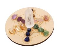 Gogogmee Natural Chakra Crystal Stones with Irregular Shapes Seven-Star Array Divination Board for Meditation and Decoration Smooth Touch Divination Parts Gift for Crystal Collectors