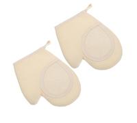 Gogogmee Natural Exfoliating Loofah Scrub Bathing Gloves 2pcs Double-sided Shower Gloves for Body Scrubbing Home Bathing Towels Suitable for Men and Women