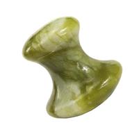 Gogogmee Natural Green Jade Mushroom Facial Massager Stone, Facial Scraping Tool for Meridian Massage, Relaxation and Skincare Therapy, Suitable for Face and Neck