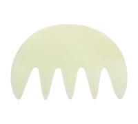 Gogogmee Natural Jade Hair Massage Comb Five-Tooth Scalp Massager with Gua Sha Technique for Headache Relief Dizziness Alleviation and Improved Blood Flow Relaxing Scalp Stimulator for
