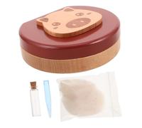 Gogogmee Natural Wooden Tooth Keepsake Box with Zodiac Pig Design Protective Closure for Dust Storage Hair and Lost Teeth Holder Boys and Birthdays and Showers