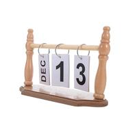 Gogogmee Nordic Style Wood Perpetual Desk Calendar Reusable Flip Block Calendar with Detachable Design for Daily Planning and Office Decoration
