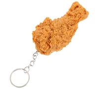 Gogogmee Novelty Fried Chicken Leg Keychain 1Pcs, Realistic Simulation Food Pendant Car and Backpack Decorative Bag Charm for Play Kitchen
