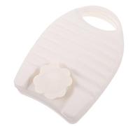 Gogogmee Oval Hot Water Bottle with Cap, Water-Filled Warm Pouch for Hands and Feet, Portable Heating Bag for Winter Travel and Neck Warmth, White