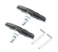 Gogogmee Pads for Road Bikes Heat Resistant Rubber with Angled Tip and Grooves Low Noise Silent Bicycle Brake Pads Suitable for Mountain City and Folding Bikes Includes with Wrench Tools