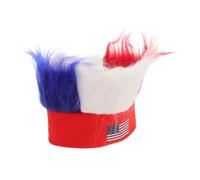 Gogogmee Patriotic Crazy Wig Hat for Soccer Headwear for Independence Day and Festivals Easy to Wear Novelty Costume Accessory