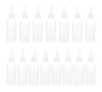Gogogmee Pet Squeeze Bottles Random Color 80ml 15pcs with Needle Nozzle Design for Precise Liquid Dispensing and Small Export, for Sand Art and Beauty Applications