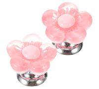Gogogmee Pink Toilet Button Pusher 2pcs Flower Shaped, Resin Helper