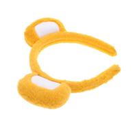 Gogogmee Plush Bear Ears Headband Soft Cartoon Animal Hairband for Spa and Cosplay Gentle Hair Yellow Cute Costume Accessory for Halloween Christmas Festival Parties