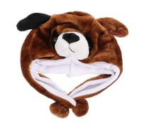 Gogogmee Plush Cartoon Animal Hat Brown Dog Ear Warmer Soft Fluffy Head Wrap for Winter Performance Dress Up