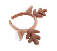 Gogogmee Plush Deer Antler Headband Soft Breathable Christmas Deer Ears Hairband Festive Reindeer Horns Accessory for Women and Adults Xmas Party Costume