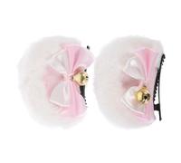 Gogogmee Plush Double Bowknot Bear Ear Hairpin Cute Cloth Hair Clip Accessories for Cosplay Housemaid Style Decorative Hair Bows