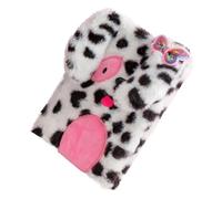 Gogogmee Plush Spotted Dog Girl Notebook Soft Fluffy Diary for Students Portable Cute Writing Journal for Creative Notes and Daily Entries Suitable for School and Home Use