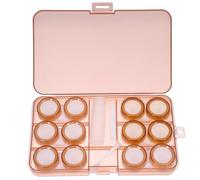 Gogogmee Portable Brown Plastic Contact Lens Carrier Box Dustproof Small Case for Lens Storage Suitable for Travel and Can Be Put in Your Backpack Or Bag