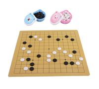 Gogogmee Portable Cartoon Bear Go Game Set for Lightweight Double Sided Board Beginner Friendly Strategy Chess Kit for Family Travel and Educational Play